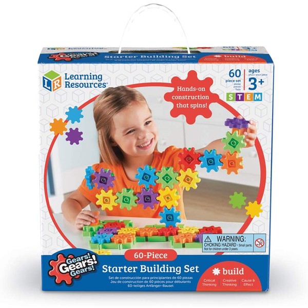 Learning Resources Gears! Gears! Gears! Starter Building Set, Early STEM, 60 Pieces, Ages 3+