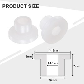 sourcing map 24pcs Flanged Sleeve Bearings Plastic Bushings ID 4.2mm x OD 7mm x Length 7mm Nylon Bushings, White