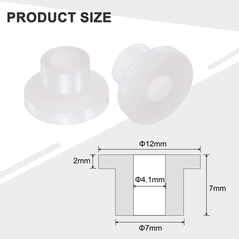 sourcing map 24pcs Flanged Sleeve Bearings Plastic Bushings ID 4.2mm