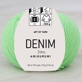 Art of Yarn Denim 55% Cotton, 45% Poliacrylic, 50g(1.76 Oz), 160m(174 Yds) Soft & Smooth Yarn Sport – Fine(2) for Crocheting, Knitting, Amigurumi, Baby Blankets, Baby Garments & More –1 Skein 99960