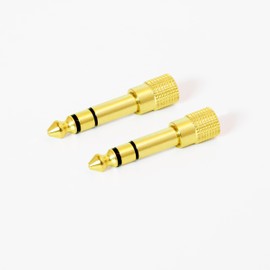 MEE audio 1/4 inch Stereo Audio Adapter, 3.5mm (1/8") Female to 6.3mm (1/4") Male Converter, Gold Plated, TRS and TRRS Compatible for Headphones, headsets, Bluetooth adapters, AUX Cables (2 Pack)