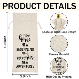 Housewarming Wine Bag - First New Home Gifts, Pairs Well with a New Home, Housewarming Party Decorations House Warming Gift for Women Men Couple Reusable Wine Wrap Bag, Realtor Client Gift (A28)