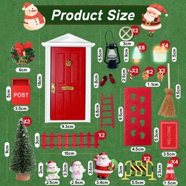 48-Piece Gnome Door Accessories Christmas Set, Gnome Door Accessory Set, Christmas Gnome, DIY Decoration for Christmas, Includes Gnome Door, Moving Boxes, Construction Site, Signs and Other