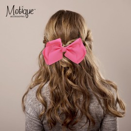 5.5 Inch Grosgrain Hair Bow Clip For Woman And Girls - Pink