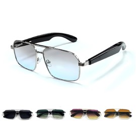 Bluetooth Smart Sunglasses for Men Women Shades with Open Ear Audio UV400 Protection Wireless Sun Glasses with Built-in Speakers Waterproof Sports Eye Glasses for Cycling Driving Fishing Travel Music