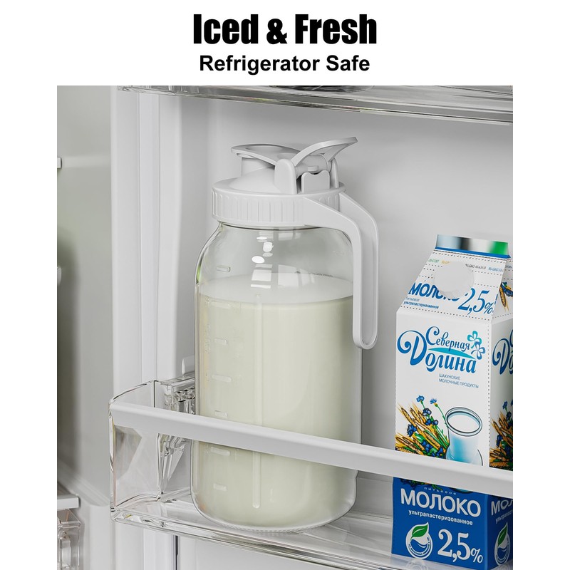 Breast Milk Pitcher, Mason Jar 32 oz, Heavy Duty Wide