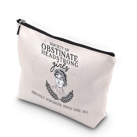 WCGXKO Society of Obstinate Headstrong Girls Bookish Gift Feminist Gift Zipper Pouch Cosmetics Bag for Woman (Headstrong Girls CA)