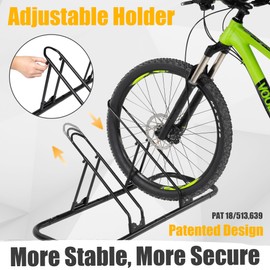 CyclingDeal Bicycle Floor Parking Rack Stand - for Mountain MTB Road Bike - Indoor Home Garage Storage - Upgraded 2 Bikes