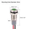 uxcell Signal Indicator Lights AC/DC 12V-24V 8mm Panel Mount Green