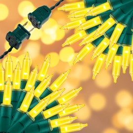 JUSTPRO 300LIGHTS(2*150L) YELLOW Extra-Bright With End Connectors Christmas Decorative Light 19.44m UL Certified Mini String Light Set Waterproof for Home Garden Holiday Tree Party Patio Decor Wedding