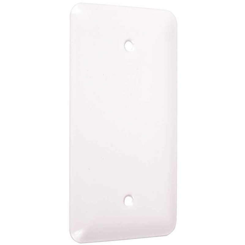 TayMac WRW-B 1-Gang White Smooth Metal Princess Blank Wall Plate