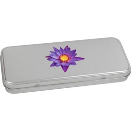 Azeeda 'Water Lily' Metal Hinged Stationery Tin/Storage Box (TT00241435)