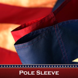 G128 American USA Tea-Stained Flag | 2x3 Ft | ToughWeave Pro Series Pole Sleeve Embroidered 420D Polyester | Embroidered Stars, Sewn Stripes, Indoor/Outdoor, NO Flagpole Included