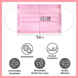 CBC Crown Unisex Children Dust Protection, Breathable, Disposable Safety Face Masks, Kid Boys & Girls (50PC Set O)