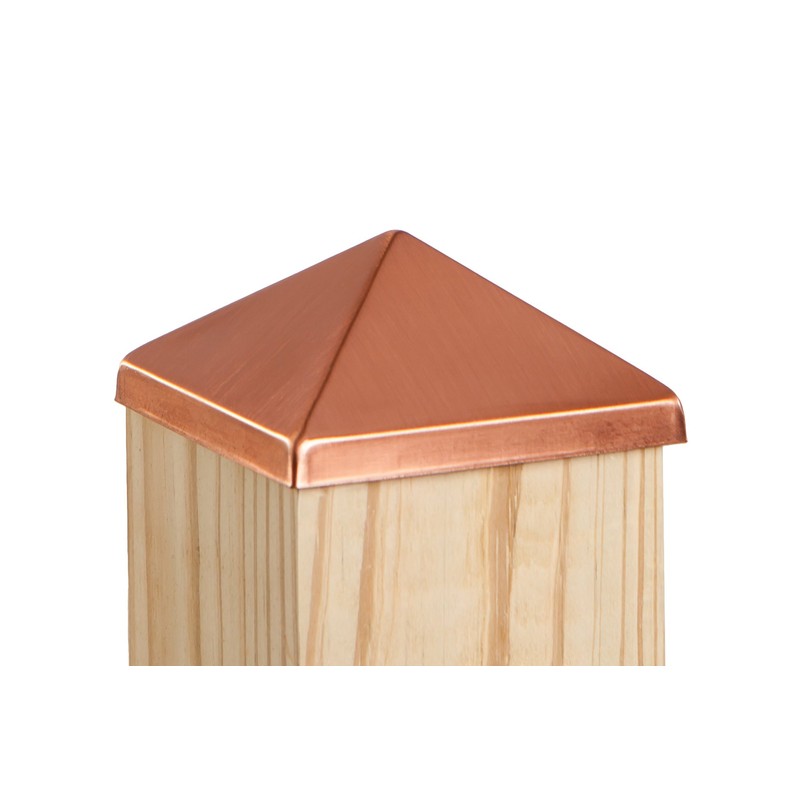 4x4 Post Point Cap - Solid Copper - Designed to