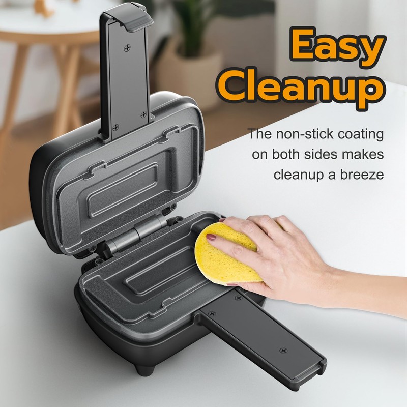 KEINVE Electric Double-Sided Non-Stick Sandwich Maker, Mini Square Grill Pan
