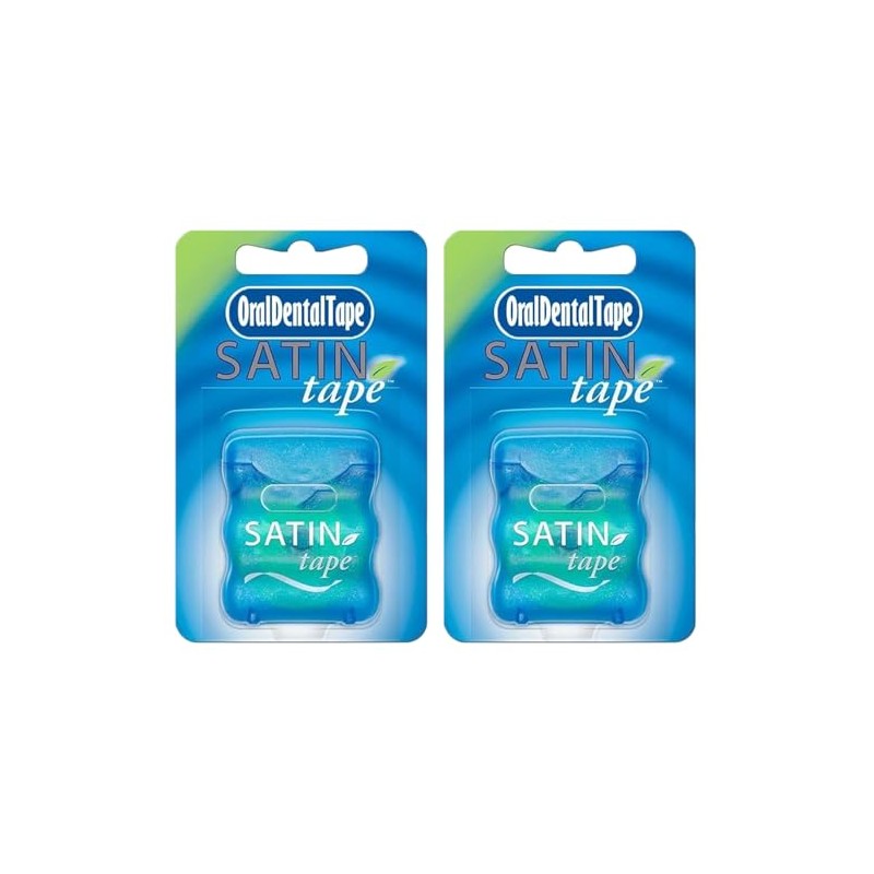 Satin Dental Flossing Tape 25m, Mint Flavoured, Wide Ribbon Design,