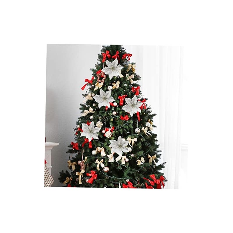 12piezas Adornos Navideños Flor del Árbol De Navidad Accesorios para