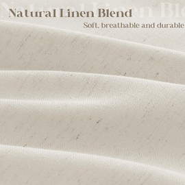 Extra Long Linen Shower Curtain 96 Length Natural Beige Tan Taupe Shower Curtain 96 Inch Country Boho Farmhouse Drapes for Bathroom Flax Cloth Drapes with Hooks, Greyish Beige, 72x96