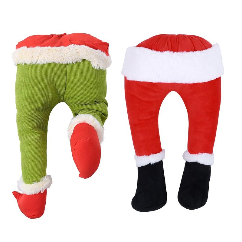 Christmas Green Elf Legs Ornaments Stuffed Leg Christmas Holiday Home