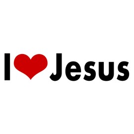 WitnyStore I Love Jesus Sticker - Multisurface Vinyl Decal - Durable and Waterproof Religious Sticker for Cars Trucks RVs Boats Windows Lockers and More - 2" W x 8" L