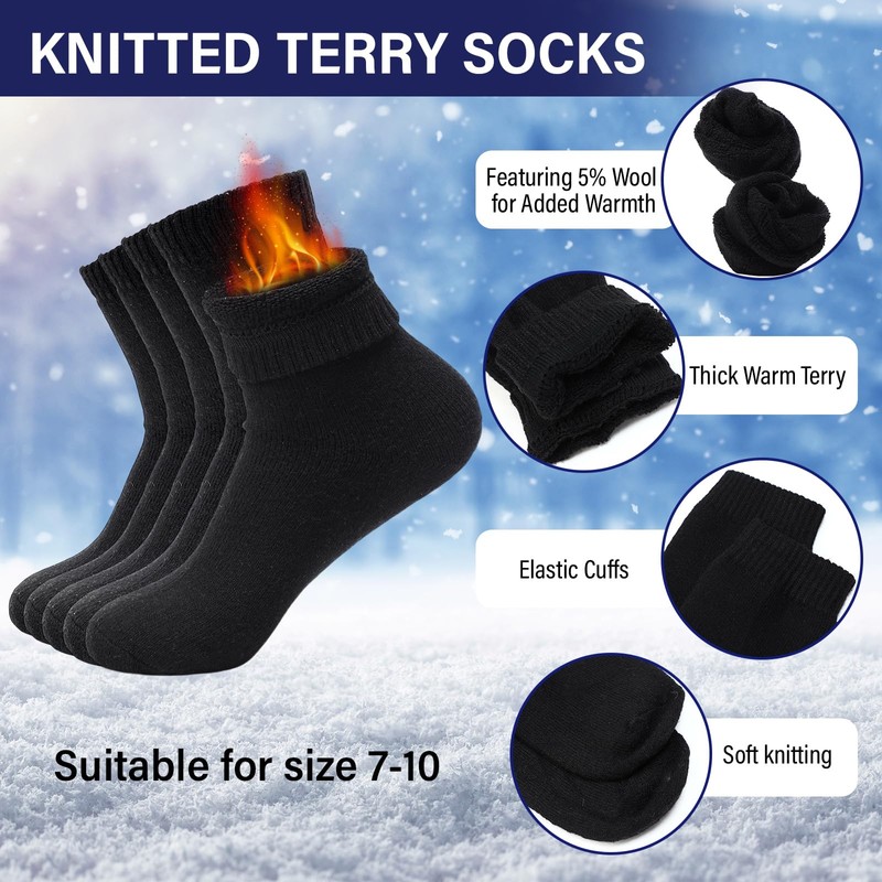 Jeere 8 Pcs Winter Warm Set for Men Black Knitted