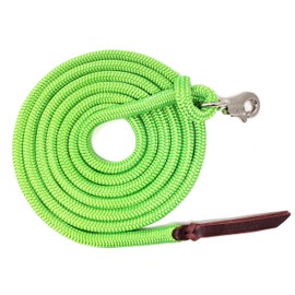 Knotty Girlz 9/16 Double Braid Polyester Yacht Horse Lead Rope Natural Horsemanship with Option of Loop or Snap 12ft. or 14ft. Lengths (Neon Green, 12 ft. Nickel Trigger Snap)