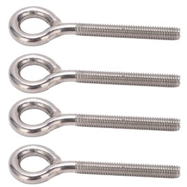 Eye Bolt Screw Hooks, 10 Pcs M6 73 Eye Hooks, Screw Hook Eye Bolt for Ring Nut Fixing, 304 Stainless Steel Silver