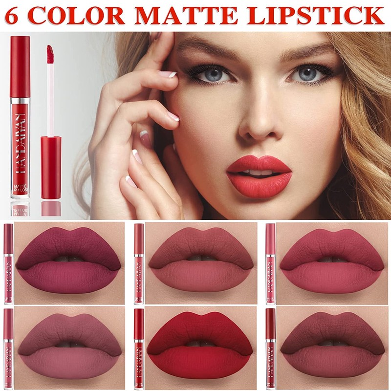 Allphv 2PCS Maquillaje de Lápiz Labial Líquido Mate, Pintalabios Permanente