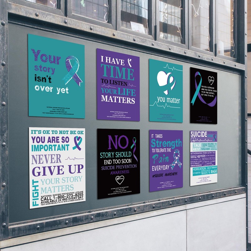 Sayglossy 9 Pcs Suicide Awareness Posters 17 x 22 Inch
