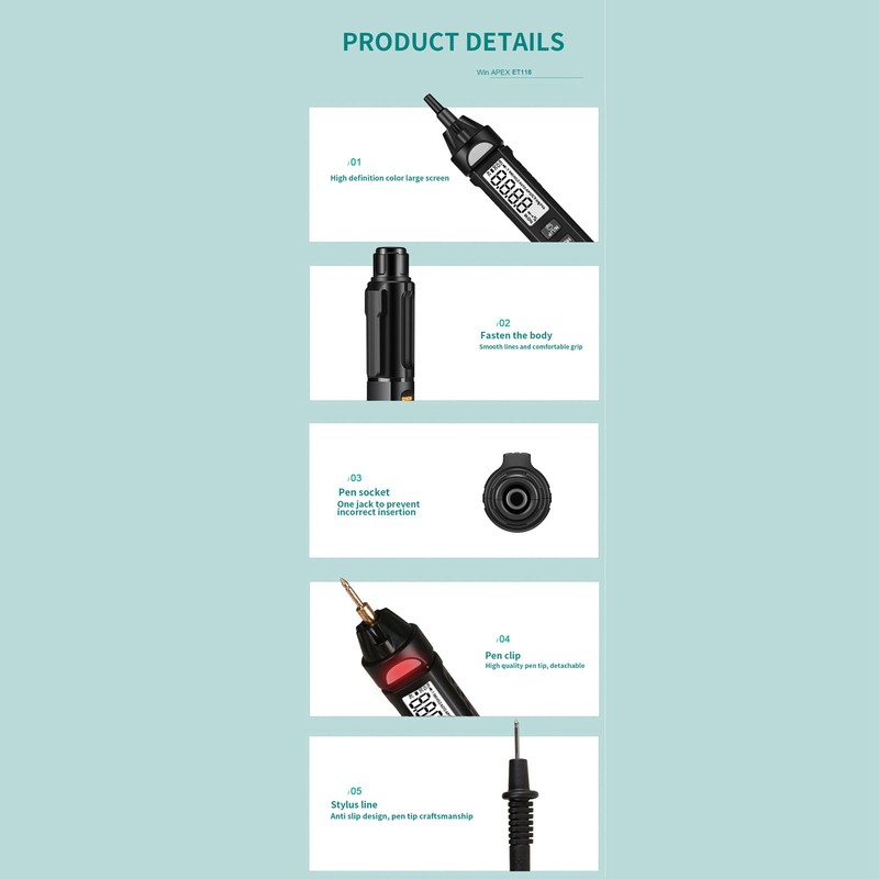 Digital Multimeter Pen DC AC Voltage Resistance Tester Meter Voltmeter