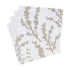 Caspari Berry Branches Paper Cocktail Napkins in White & Silver