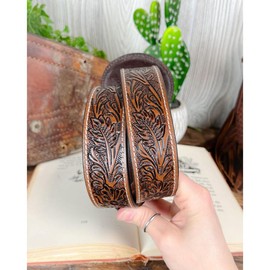High Desert Tooled Leather Belt - Brown - Size: Small