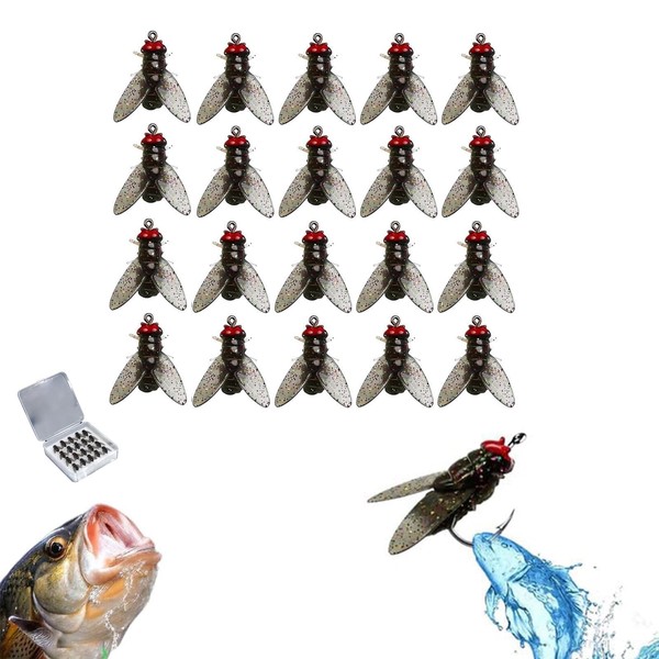 20Pcs Bionic Fly Fishing Bait, 2024 New Fly Hook Soft