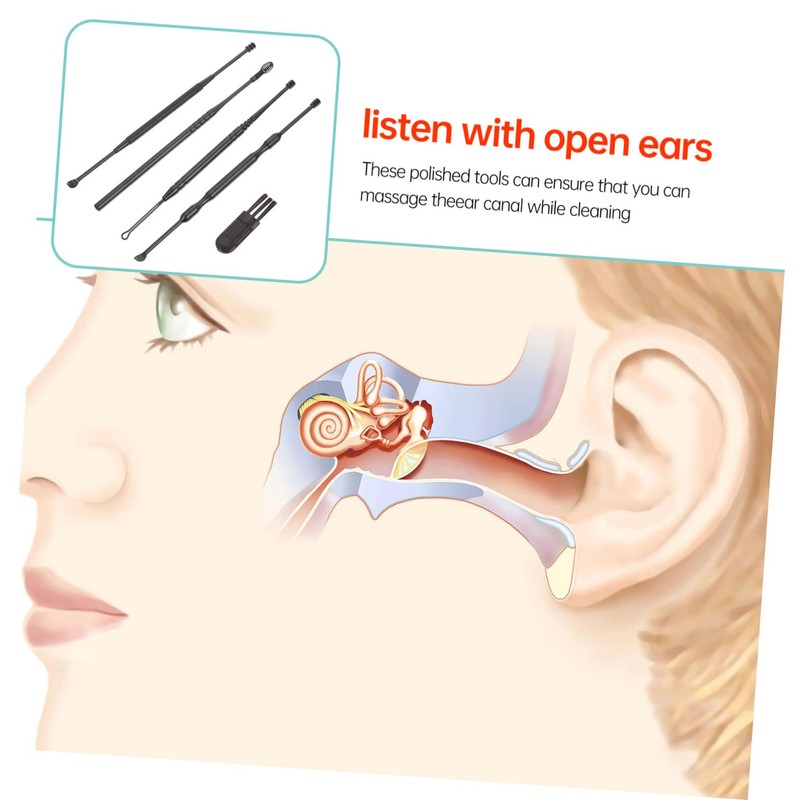 KOMBIUDA Ear Cleaning Kit Double-Head Ear Wax Tool Scrubbing Brush