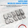 Weedless Wacky Rig Hooks Bass Fishing Hooks Kit, 50pcs Carbon
