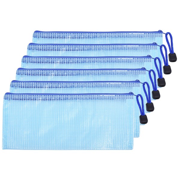 Skweawert 6 Pcs 4.13" x 9.25" Bills Sizes Mesh Zipper