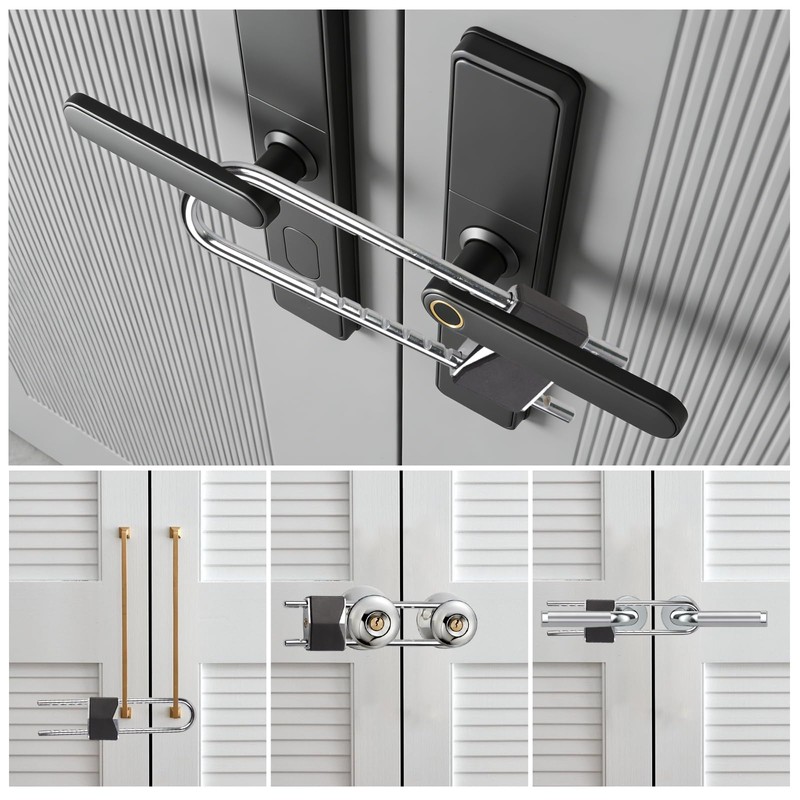 BLMHTWO French Door Lock, Metal Double Door Locks for French