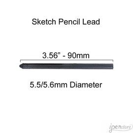 Rosetta Tube/6 Rosetta Da Vinci 5.5/5.6 mm Graphite Leads, 4B Black