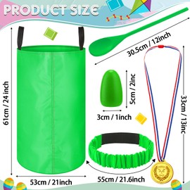 40 Pieces Potato Sack Race Bags Large Bags Outdoor Lawn Games Party Games for Kids Adults Family Backyard Party Birthday Outside Egg Spoon Race Easter(Colorful, Oxford Fabric)