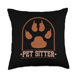 Pet Sitter Cat Dog Daycare Pet Walker Dog Sitter Cat Sitter Throw Pillow