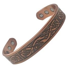 Mnb Magnetics Pure Copper Celtic Style with a Panelled Vine Design - Extra Strong Magnets (Medium, Copper)