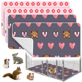 4 Pcs Guinea Pig Cage Liner, Washable Guinea Pig Bedding,Reusable Rabbit Bedding Waterproof Guinea Pig Pee Pads, Absorbent Guinea Pig Bedding for Small Animals Hamster Rabbit Squirrel Cage 47“