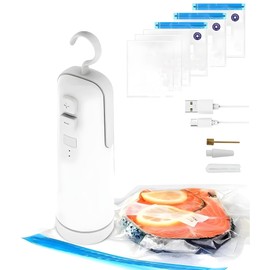 Handheld Vacuum Sealer for Food 4-in-1 Vacuum, Sealer & Thermal Bag Resealer – USB/Battery Powered, Compact Food packing for Home & Travel – Ideal for Resealing Chips, Fresh Food Storage