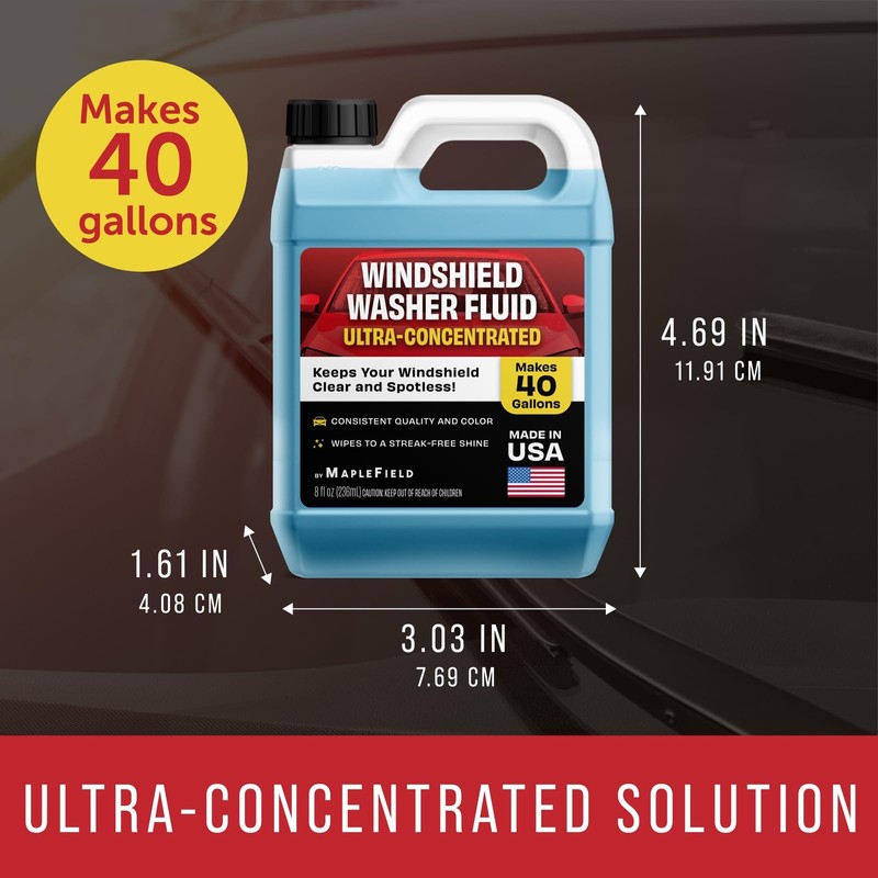Maplefield Windshield Washer Fluid Concentrate - 8 Fl Oz, Makes