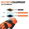 Vgo... 0℃/32°F Winter Cow Leather Work Gloves, Cold Weather Waterproof