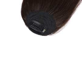 Bangs Hair Clip Human Hair 100% Human Hair,TESS Clip on Bangs Wispy Bang Fringe with Temples Dark Latte