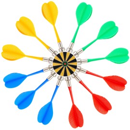 moopok 12Pcs Magnetic Darts, Plastic Darts Replacement Dart for Magnet Dartboard, Magnetic Darts for Kids Adults Target Game Toys