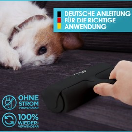 BIDOST Tierhaarentferner & Wiederverwendbare Fusselrolle für Tierhaare - Perfekt zum Entfernen von Katzen- & Hundehaaren - Wunderbürste für Teppich, Sofa, Kratzbaum und Bett - schwarz blau