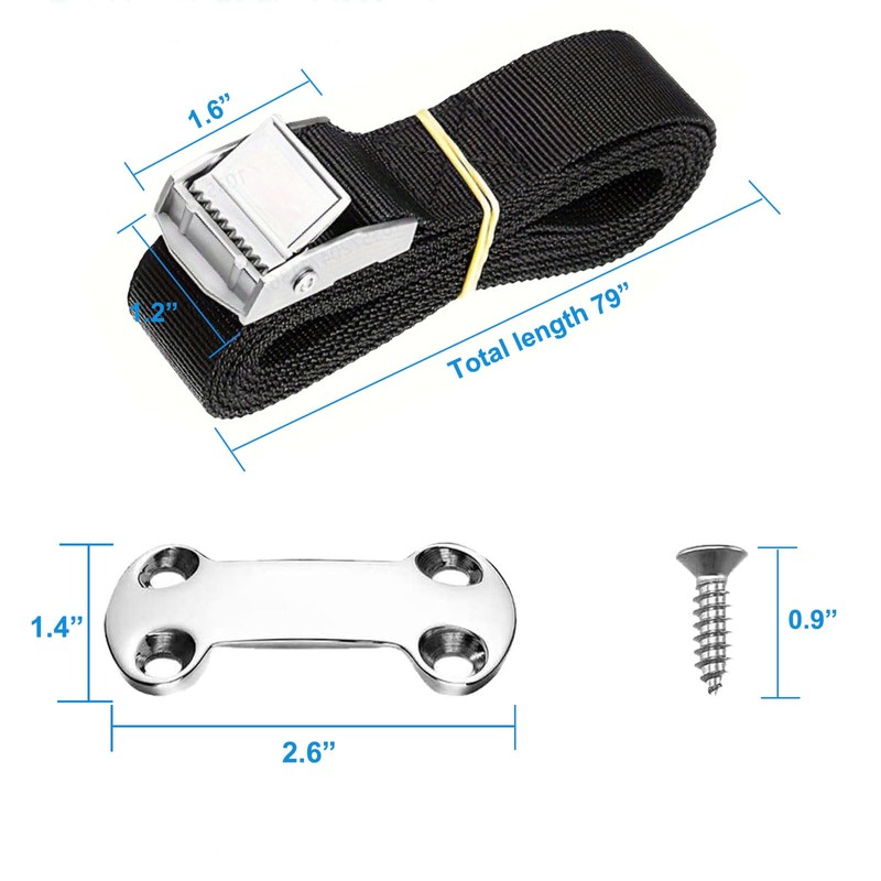 Universal Cooler Tie-Down Strap Kit - Cam Buckle Lashing Straps